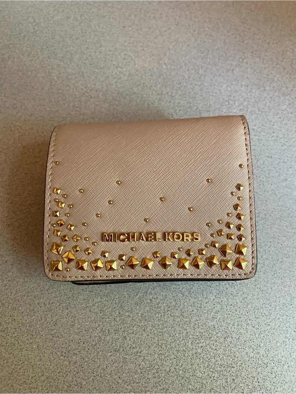 Michael Kors Jet Set Travel Studded Flap Card Holder Wallet